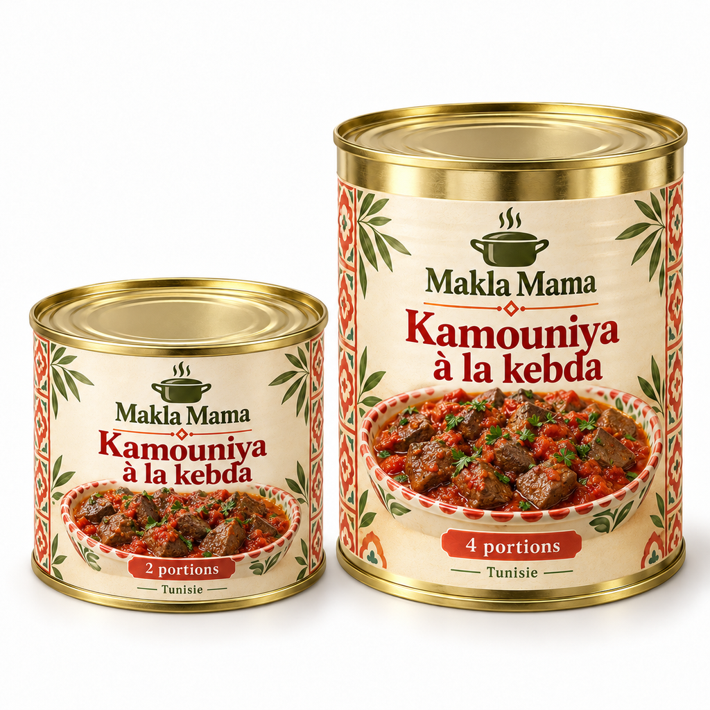 Kamouniya à la kebda — petite et grande conserve