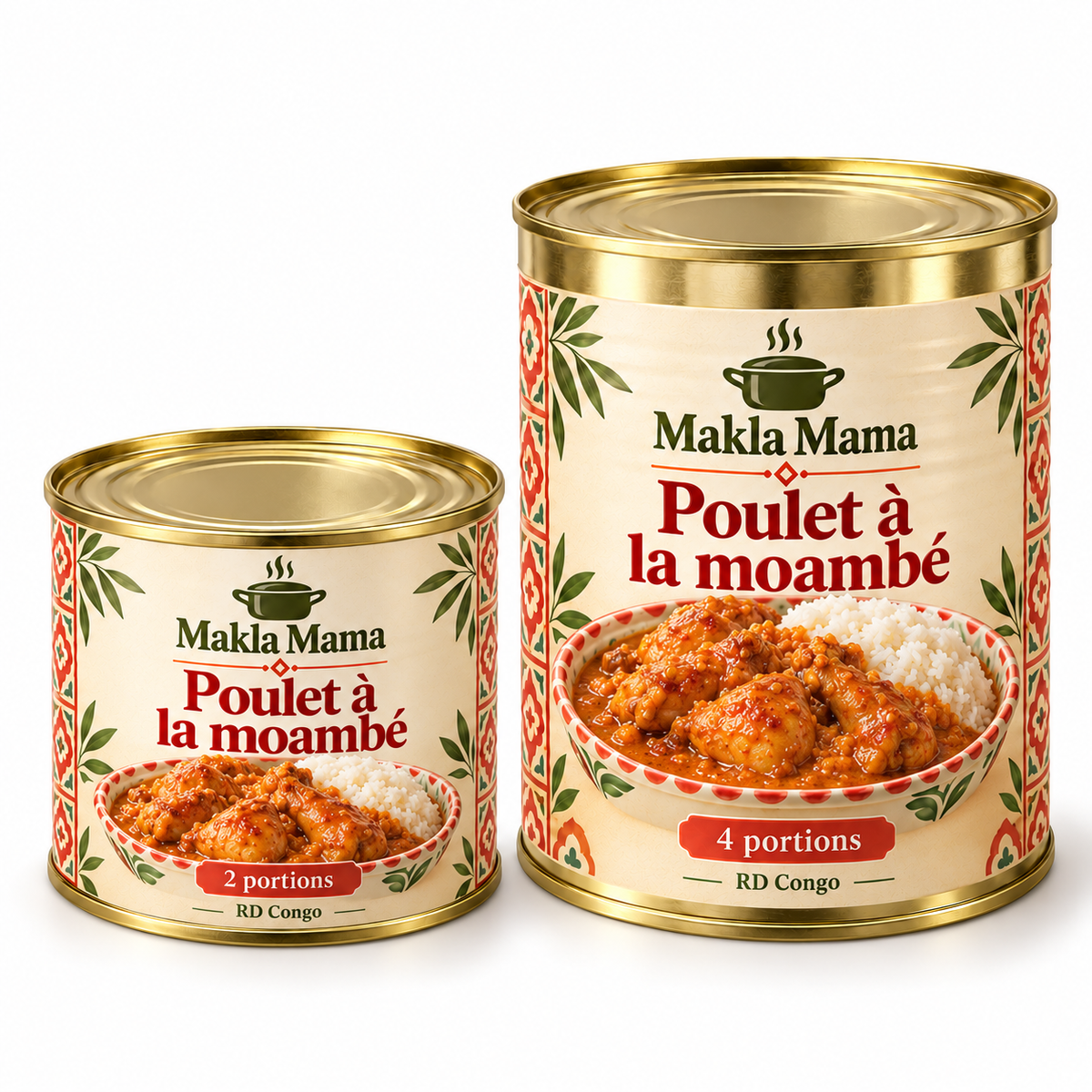 Poulet à la moambé — République démocratique du Congo — boîtes de 2 et 4 portions