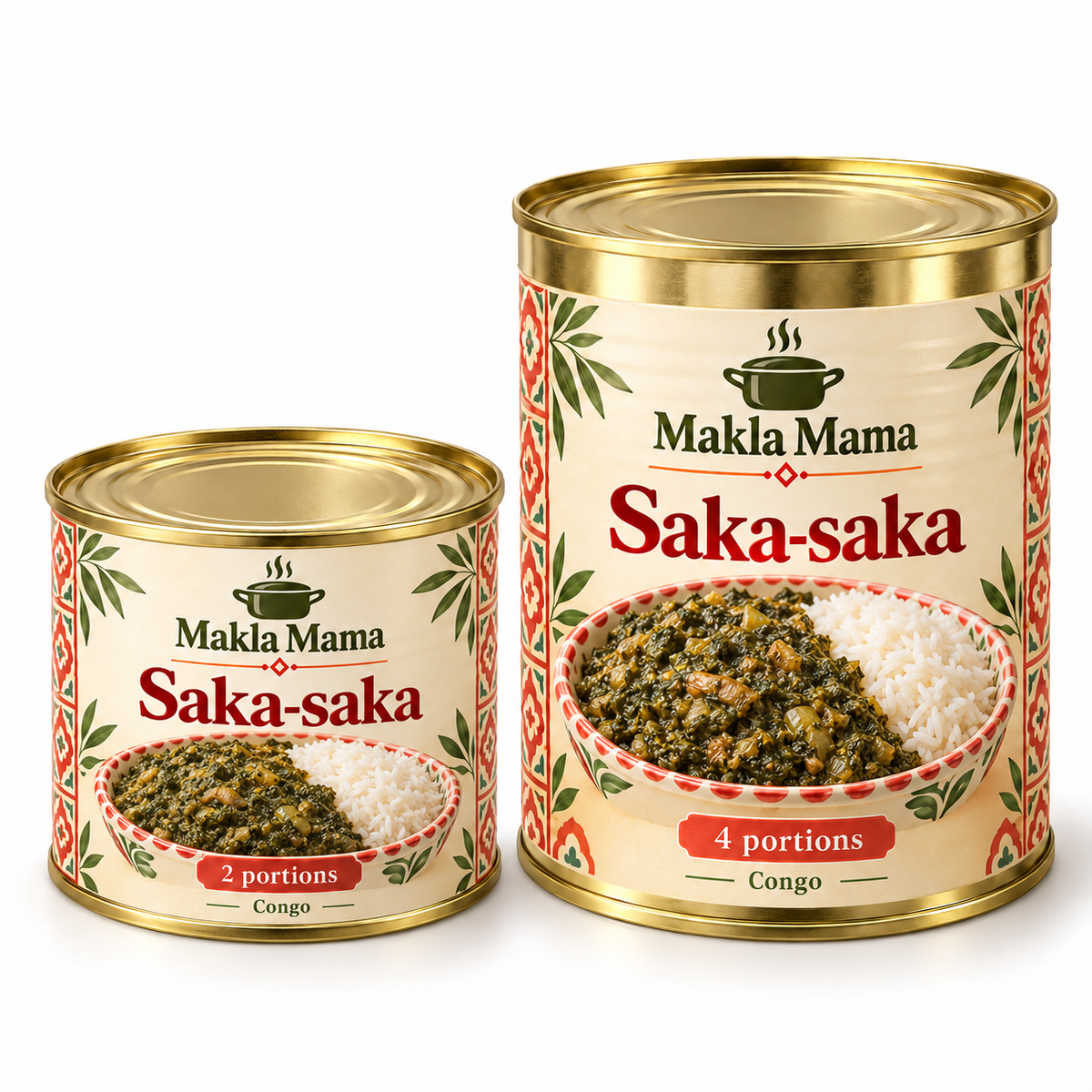 Saka-saka — République du Congo — boîtes de 2 et 4 portions