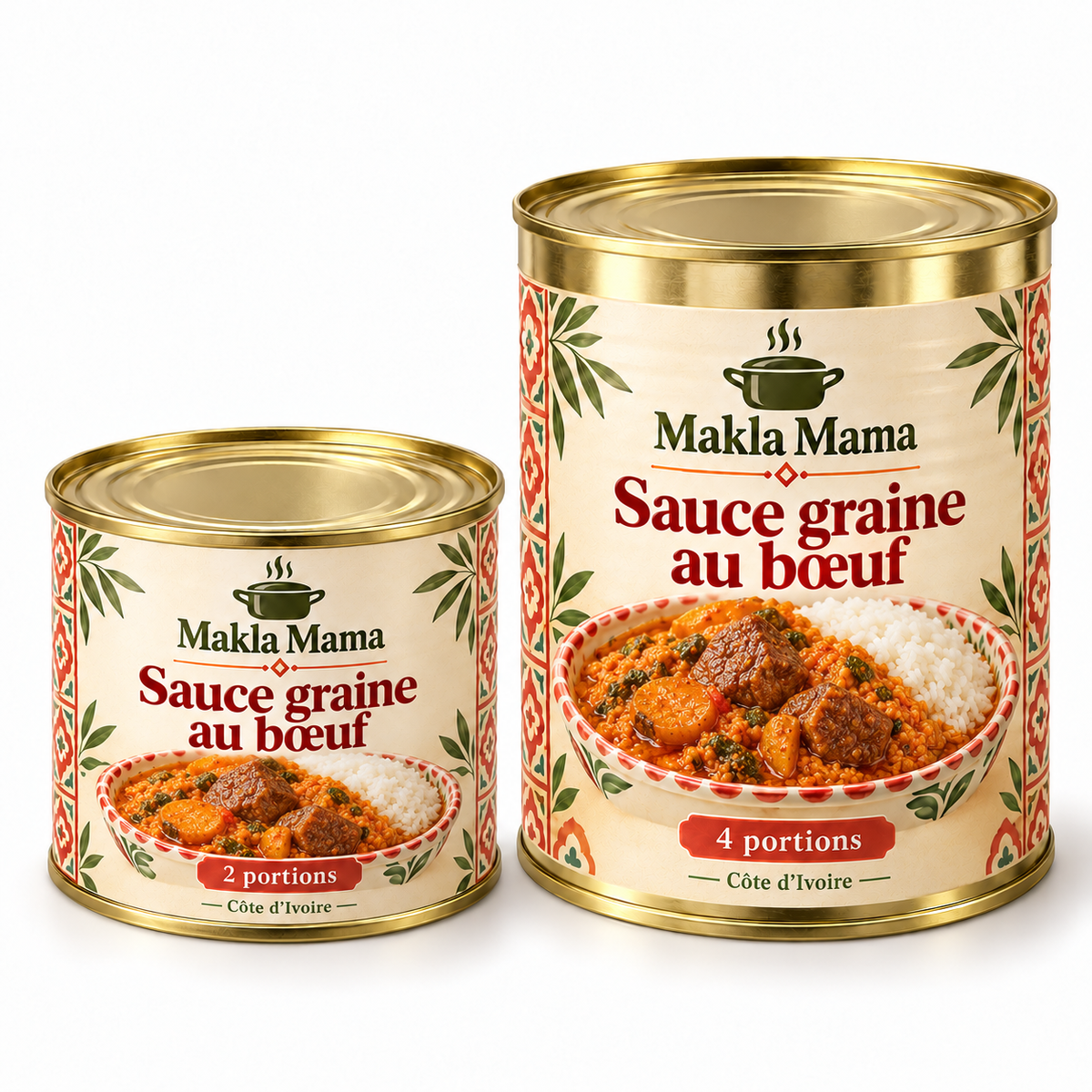 Sauce graine au bœuf — Côte d’Ivoire — boîtes de 2 et 4 portions