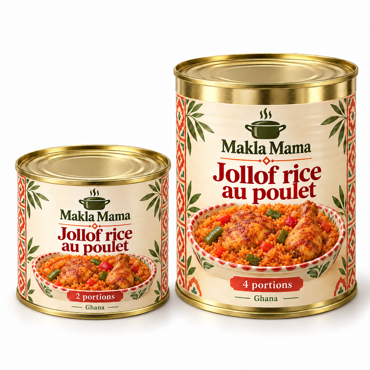 Jollof rice au poulet — Ghana — boîtes de 2 et 4 portions